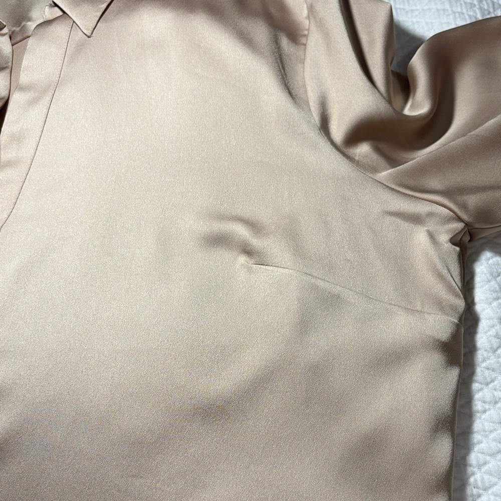 Ann Taylor Beige Button-Up Blouse - Picture 4 of 6